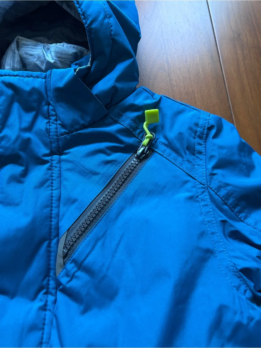 Boys Blue Hooded Ski Jacket Sz 5